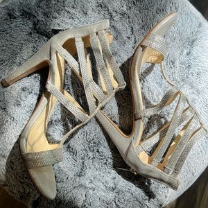 Silver high heels